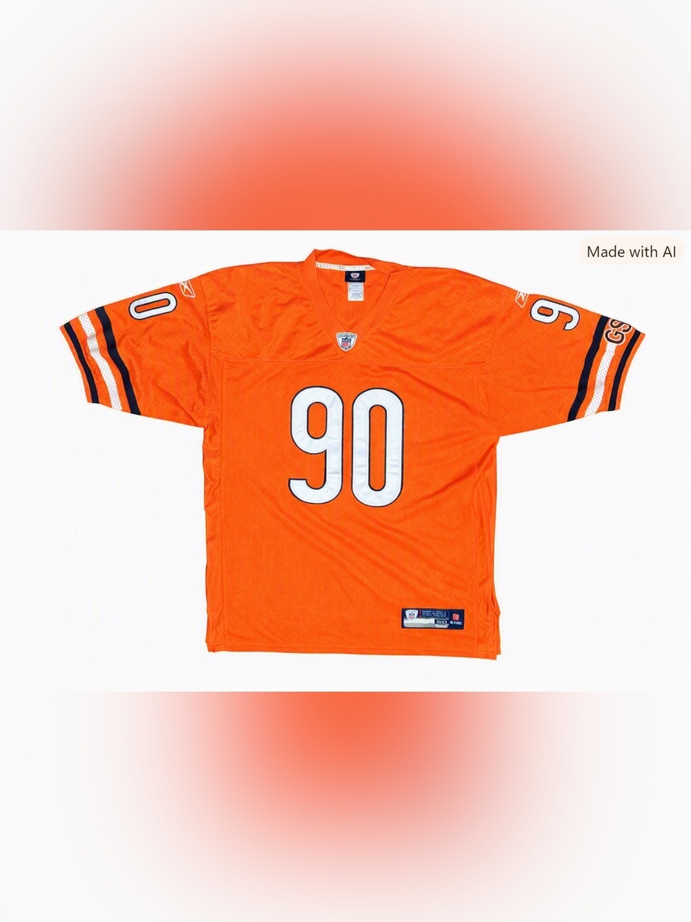 Vintage Reebok Chicago Bears Julius Peppers #90 Orange On Field Jersey 50